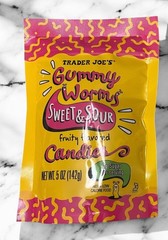 Trader Joe’s Sweet & Sour Gummy Worms Candies 5 oz ea Gummies No Sugar Viral