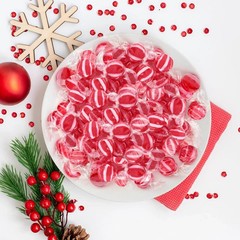 Nostalgia Striped Cinnamon Flavor Discs, Red & White, Bulk Hard Candy (5 Pounds)