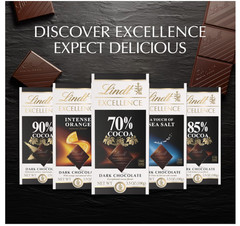 Lindt Excellence 85% Cocoa Dark Chocolate Bar 3.5oz 12 Pack