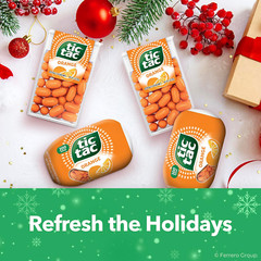 Tic Tac Orange Flavored Mints 4 Bottle Packs On-The-Go Refreshment 3.4 Oz Each