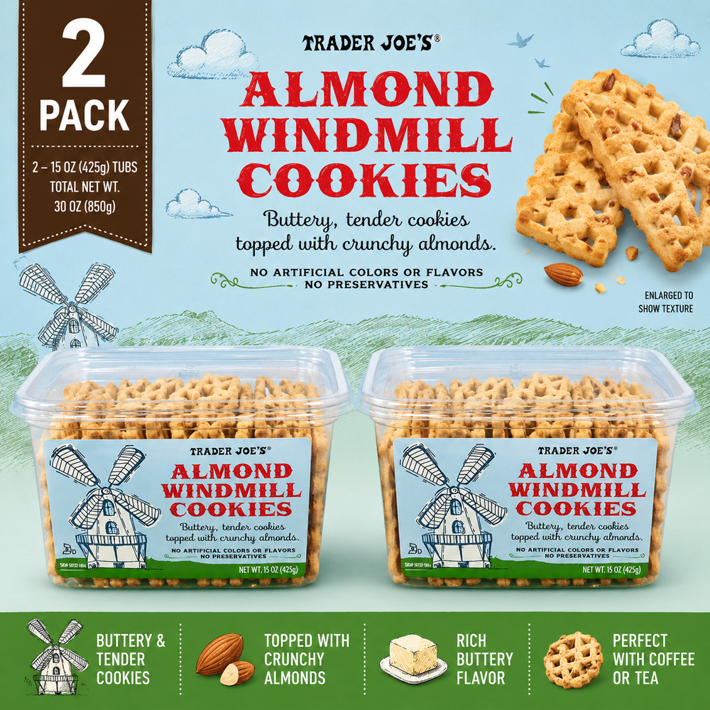 2-Pack Trader Joe’s Almond Windmill Cookies