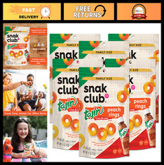 Sweet & Spicy Tajin Peach Rings Gummy Snacks – 11oz, Pack of 6, Bulk Treats