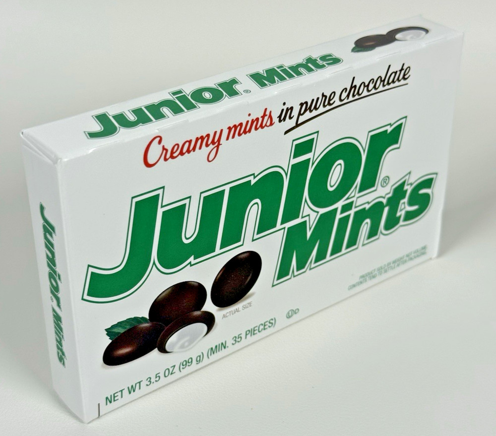 Junior Mints Creamy Mint Chocolate Candy 3.5 oz Theater Box Movie Candy