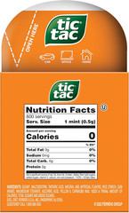 Tic Tac Orange Flavored Mints 4 Bottle Packs On-The-Go Refreshment 3.4 Oz Each