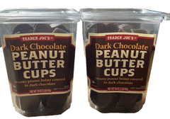 2 Pack Trader Joe’s Dark Chocolate Peanut Butter Cups 16 oz each container