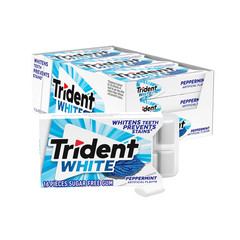 Sugar Free Peppermint Chewing Gum White Mint Flavor 144 Pieces Pack
