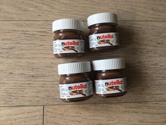 4 Nutella Mini Glass Jar 0.88oz (25g) Made In Italy Hazelnut Spread w Cocoa 9/26