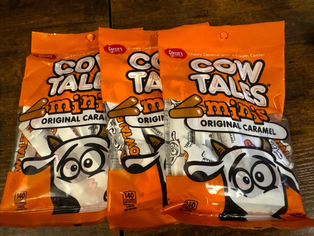 🔥 Goetze’s Original Caramel COW TALES Minis 4 oz each (Pack of 3) 🔥 Free Ship