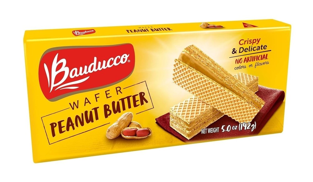 Bauducco 3-Layer Peanut Butter Wafer Cookies, Crispy Sweet Snack 5 oz
