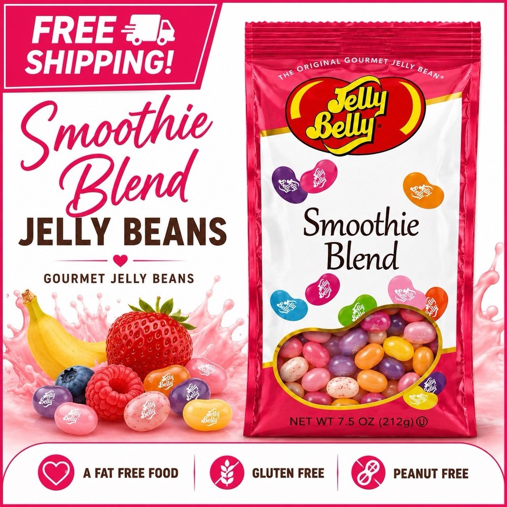 Jelly Belly – Smoothie – 7.5 oz – No Gluten – No Peanuts – Fat Free – Free 🚢