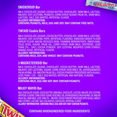 SNICKERS, TWIX, MILKY WAY & 3 MUSKETEERS Individually Wrapped Variety Pack Full