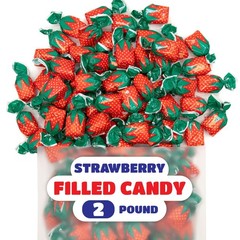 Arcor Strawberry Bon Bons 2 Pound Bulk Filled Hard Candy Individually Wrapped