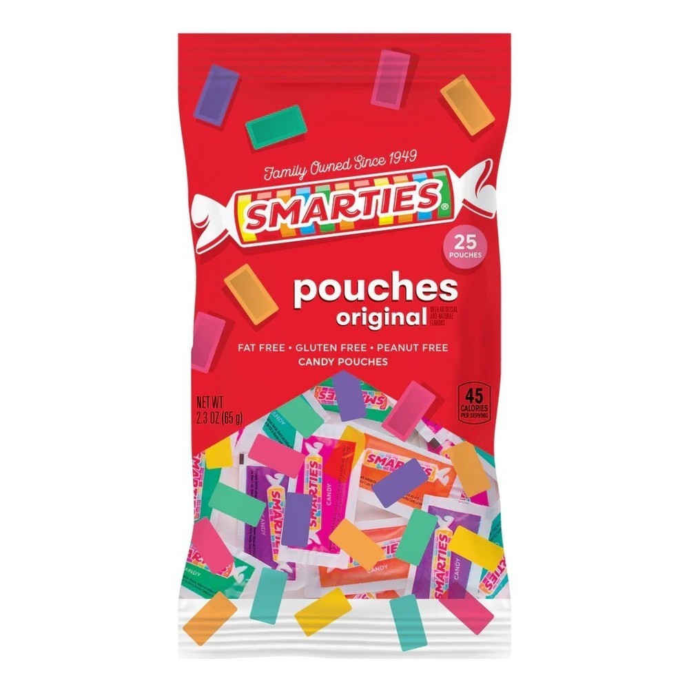 2.3 Oz Bag Smarties Original Candy Pouches Pack Of 25 Gluten-Free Peanut-Free D