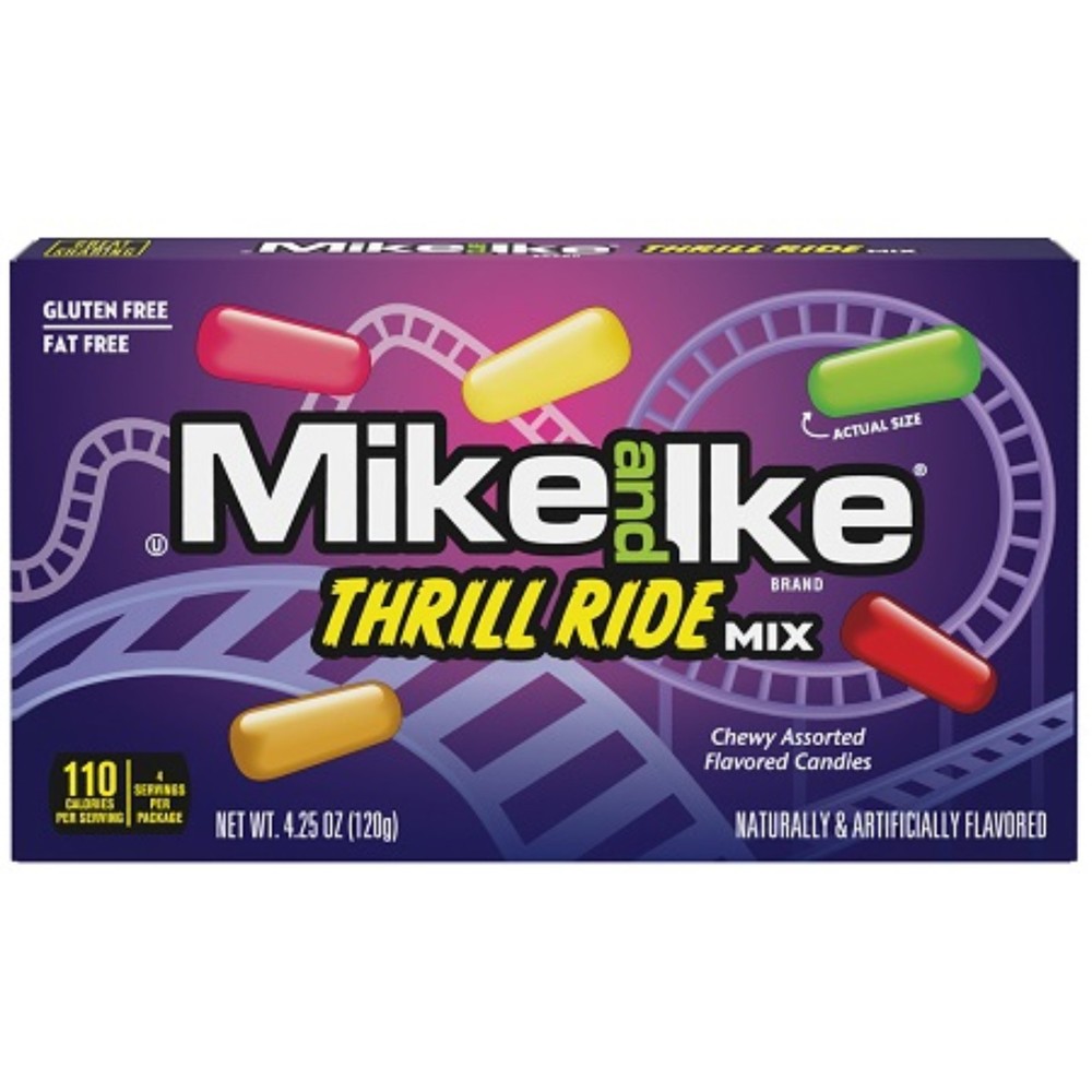 12x Packs | Mike & Ike Thrill Ride Assorted Chewy Flavored Candy | 4.25oz