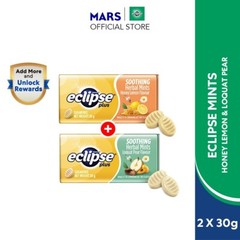 [2 Pax ] Eclipse Plus Honey Lemon + Loquat Pear Tins 30g Soothing Herbal Mints