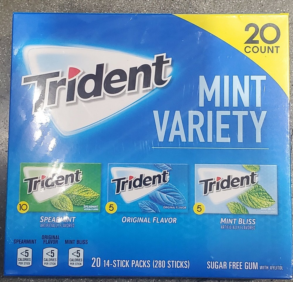 TRIDENT MINT VARIETY PACK SPEARMINT, ORIGINAL & MINT BLISS 