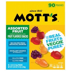 Mott’s Assorted Fruit Flavored Snacks, 90-Pouches (0.8 oz each), 72 oz Total
