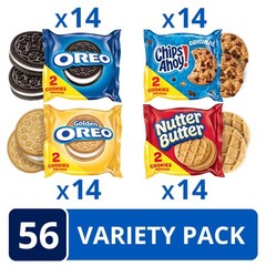Bulk Cookie Variety Pack: OREO, Golden, CHIPS AHOY! & Nutter Butter – 56 Packs