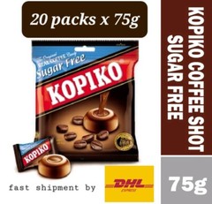 Kopiko Sugar Free Coffee Hard Candy Original Real Coffee 20 packs x 75g -DHL Ex