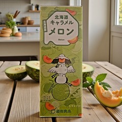 Hokkaido Japanese Melon Caramel Candy – Dounan Melon Caramel 18 Pieces × 1 Pack