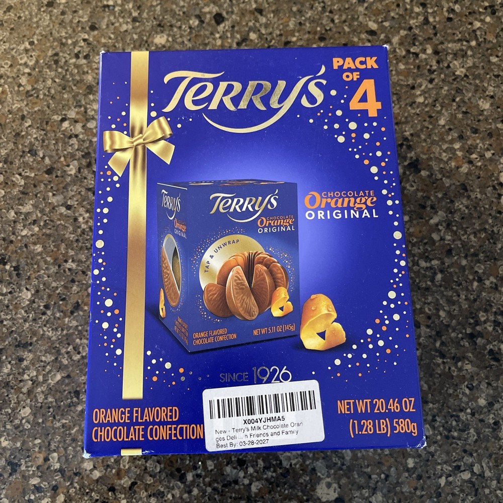 4 Pack Terry’s Milk Chocolate Oranges 5.11 oz each 20.44 oz total.