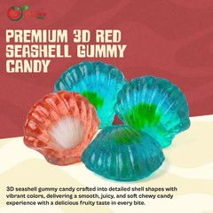 Premium 3D Gummy Filled Seashells | Soft Chewy Candy | Ocean Themed Sweet Treat
