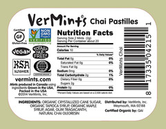 Organic Chai Breath Mints Pack of 6 Travel Tins All Natural Vegan