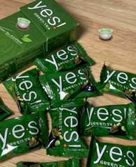 2 Packs Yes! Candy Green Tea flavor From Real Green Tea Party No Color Add 36g.