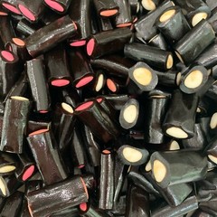 Gustaf’s Cream Rock Premium Black Licorice Rockies Filled Center Bulk By Weight