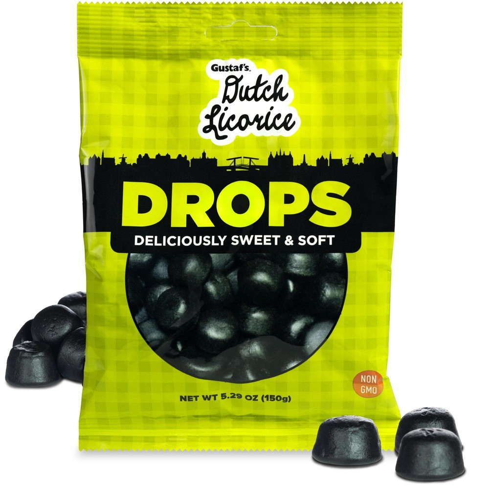 Gustaf’s Dutch Licorice Drops – 5.2oz Bag – Sweet Black 5.2 Ounce (Pack of 1)
