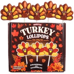Turkey Lollipops, Individually Wrapped Thanksgiving and Fall Themed Candy, St…