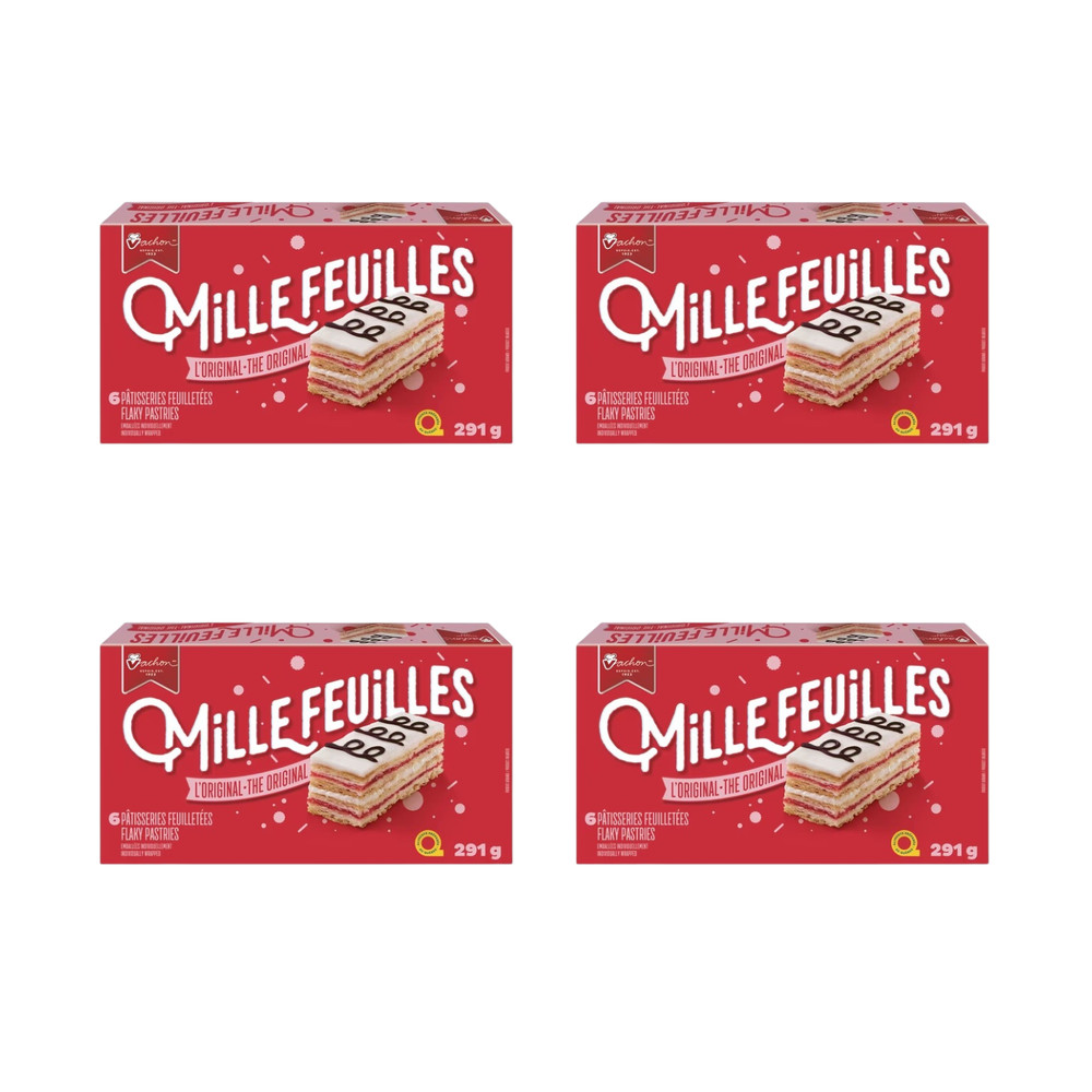 Vachon Mille Feuilles Original Flaky Pastries French Cream Dessert 291g (4 Pack)