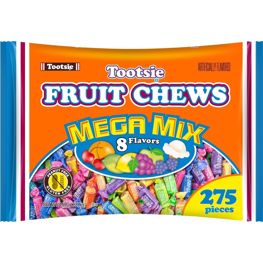 Fruit Chews Mega Mix – 8 Flavor Soft Rainbow Candy – Gluten Free 4 Pounds