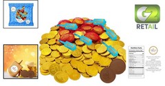 Six Mesh Bags of Gourmet Milk Chocolate Gelt – Kosher Certified for Hanukkah