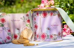 La Sablesienne, Morning in Paris Round Tin of 2 French Butter Cookie Assortments