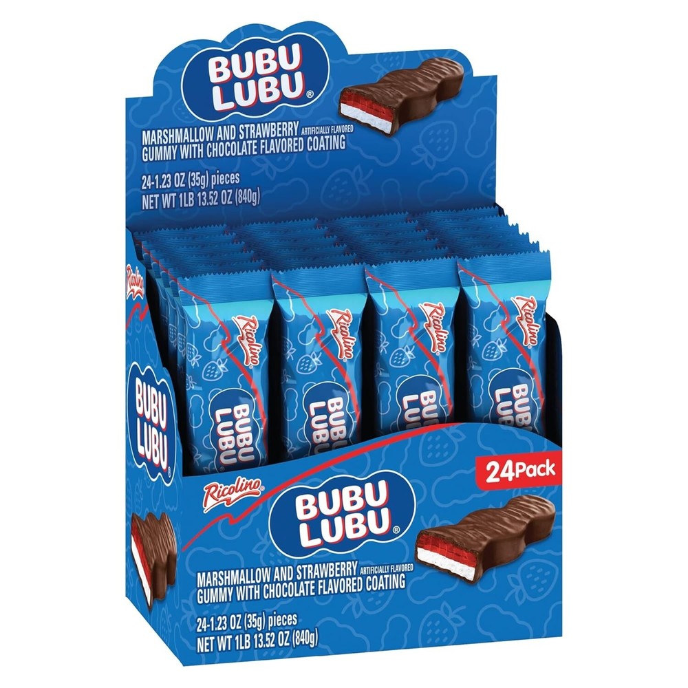Ricolino Bubulubu Marshmallow Gummy 1 Pound 13.52 Ounces, 24 Count Box