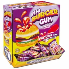 Box with 200 Fini Burger Gum (Bubble Gum) 1000g / 2.20lbs New