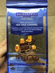 9 BAGS GHIRARDELLI Dark Chocolate Sea Salt Caramel SQUARES, 5.32 oz Bag