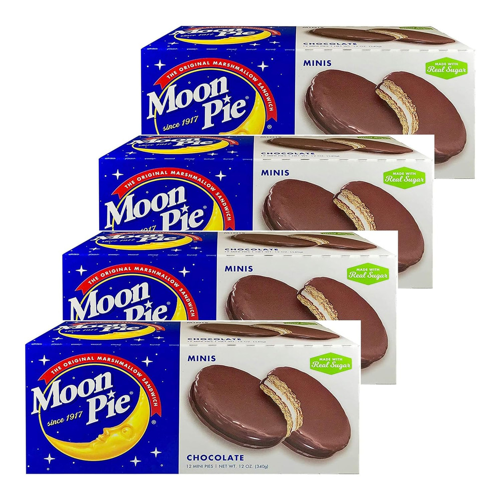 Moonpie Mini Chocolate Marshmallow Sandwich, 4 Pack, 48 Total Moonpies