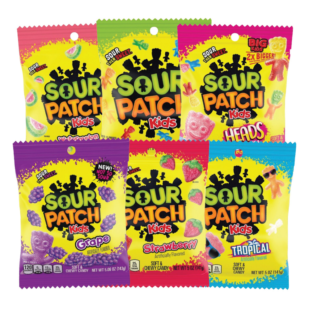 Sour Patch Kids Variety Flavor Soft & Chewy Gummy Candy | 5oz | Mix & Match