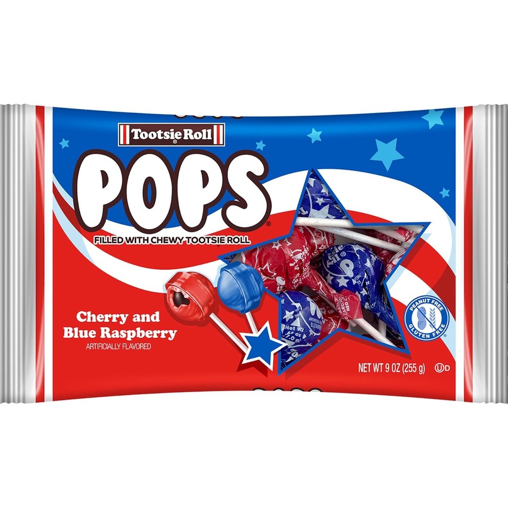 Patriotic Pops, Cherry and Blue Raspberry Flavors