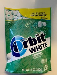 Orbit White Sweet Mint Gum Case 8 Bags x 120 Pieces Each Fresh, Sealed