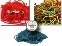 Gustafs 2 lb Red STRAWBERRY OR RAINBOW LICORICE LACES Shoestring Candy Bulk Bag