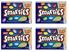 Nestle Smarties Candy Coated Milk Chocolate Carton, 45g (4 Pack)