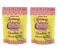 2 Pack Trader Joe’s Sweet & Sour Gummy Worms Candies 5 oz each NEW ITEM