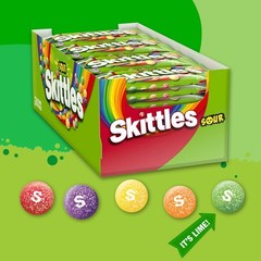 SKITTLES Sours Individually Wrapped Full Size Chewy Candy Packs, 24 Ct Bulk Box✅