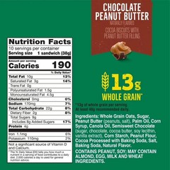 Nature Valley Biscuit Sandwiches – Chocolate Peanut Butter, 10 Bars (13.5 oz)
