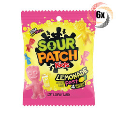 6x Bags Sour Patch Kids Lemonade Fest Assorted Soft & Chewy Gummy Candy | 3.61oz