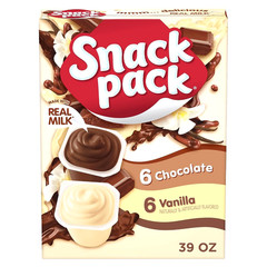 Chocolate and Vanilla Flavored Pudding Cups Family Pack 12 Count Pudding Cups