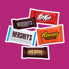 HERSHEY’S Assorted Chocolate Factory Favorites Snack Size Candy, 155 pcs.